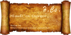 Hlavács Csongor névjegykártya